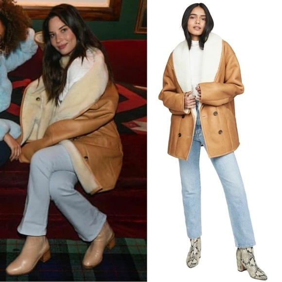 Frame | RARE NWT Cocoon Shearling Coat seen on Giselle Bundchen and Olivia Munn - Picture 1 of 12